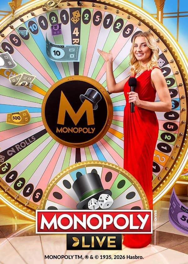 Online Casino Lobby mit Monopoly Live Spiel